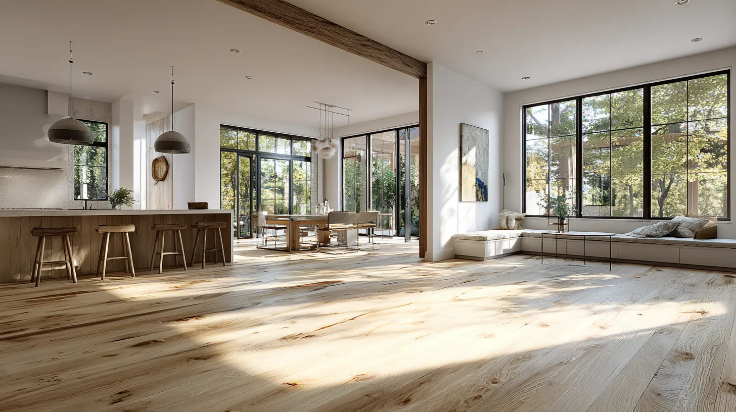 3. Wide-Plank Hardwood Flooring