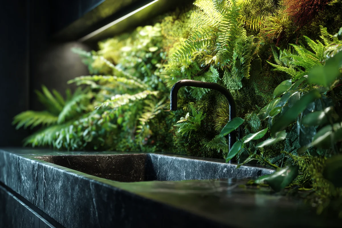2. Integrating Vertical Garden Walls & Living Backsplashes